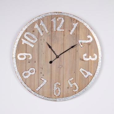 ESTHETI home Ρολόι Τοίχου Μεταλλικό/MDF Αντικέ Μαύρο/Φυσικό/Λευκό Φ60x4.5cm 753-10040